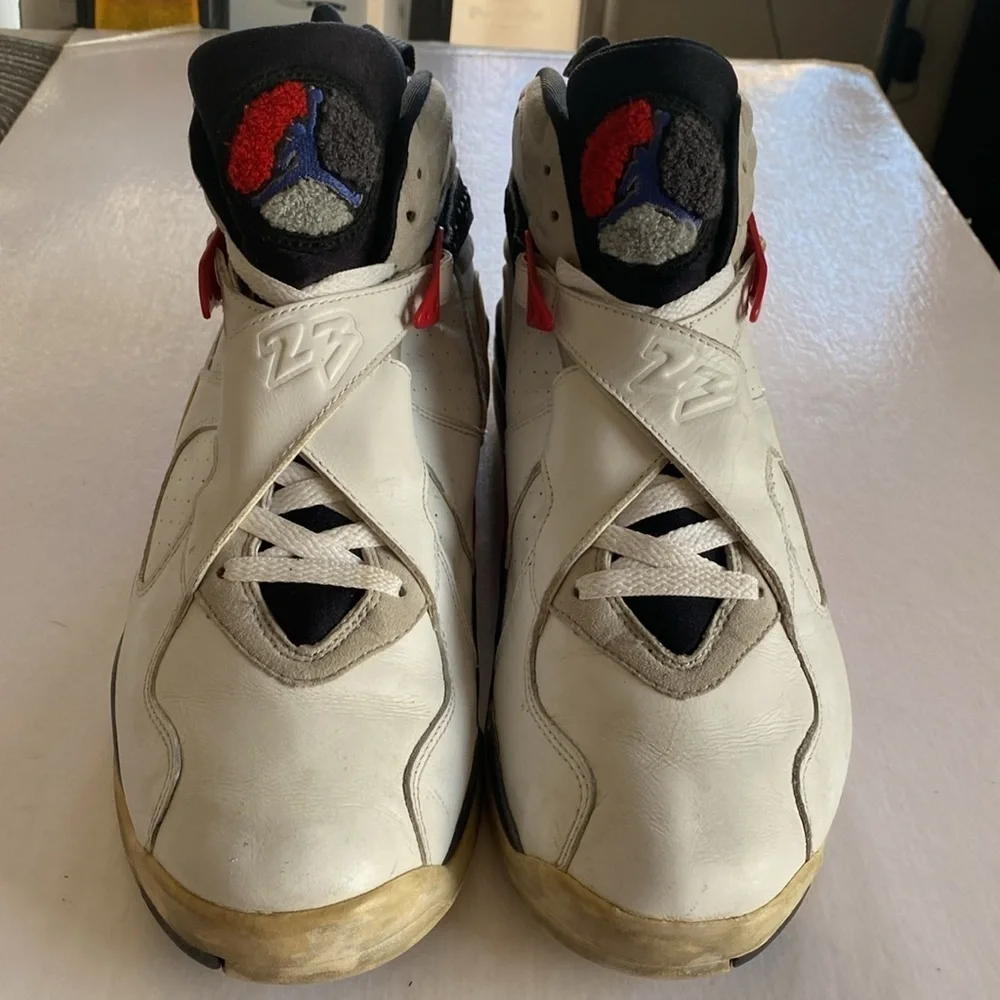 NIKE Air Jordan 8 Retro “ Bugs Bunny” White Leather Vintage Sneakers Men’s Sz 12